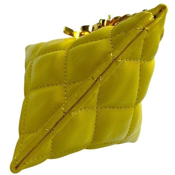 Saint Laurent Berline Coin Case Coin Purse Small Pouch Triangle Quilted Leather - Picture 2 of 7